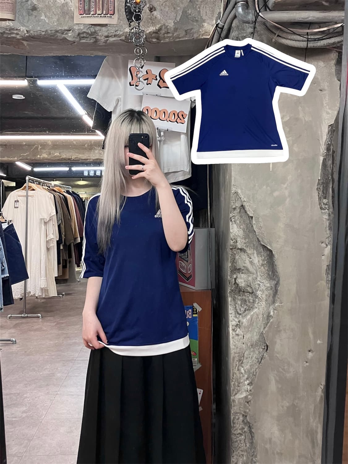 아디다스 반팔 티셔츠 네이비 L #csz3883  상품이미지1