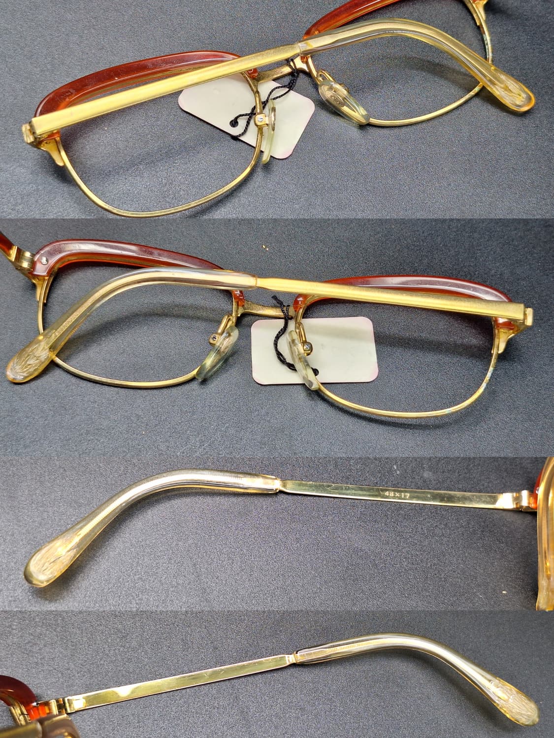 80s 일본제 빈티지 데드스톡 미사용/48mm 하금테 안경테 0229 상품이미지4