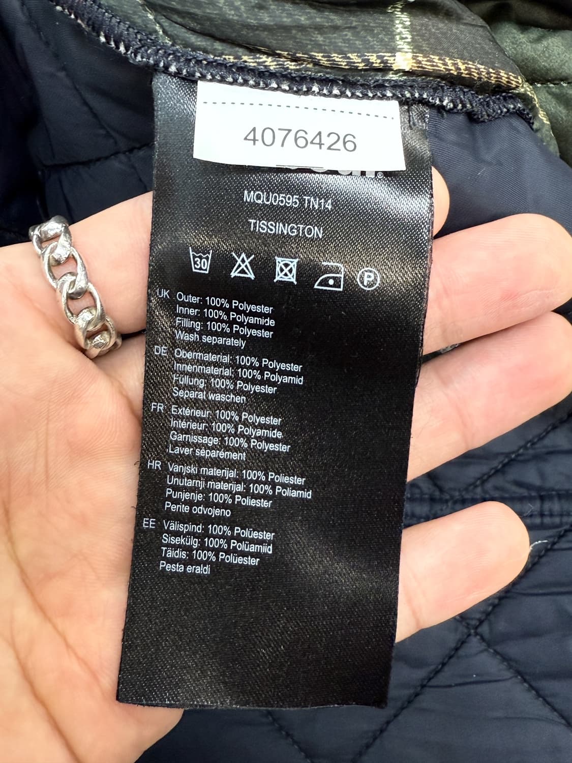 바버 타탄 체크 퀼티드 리버시블 자켓 상품이미지8