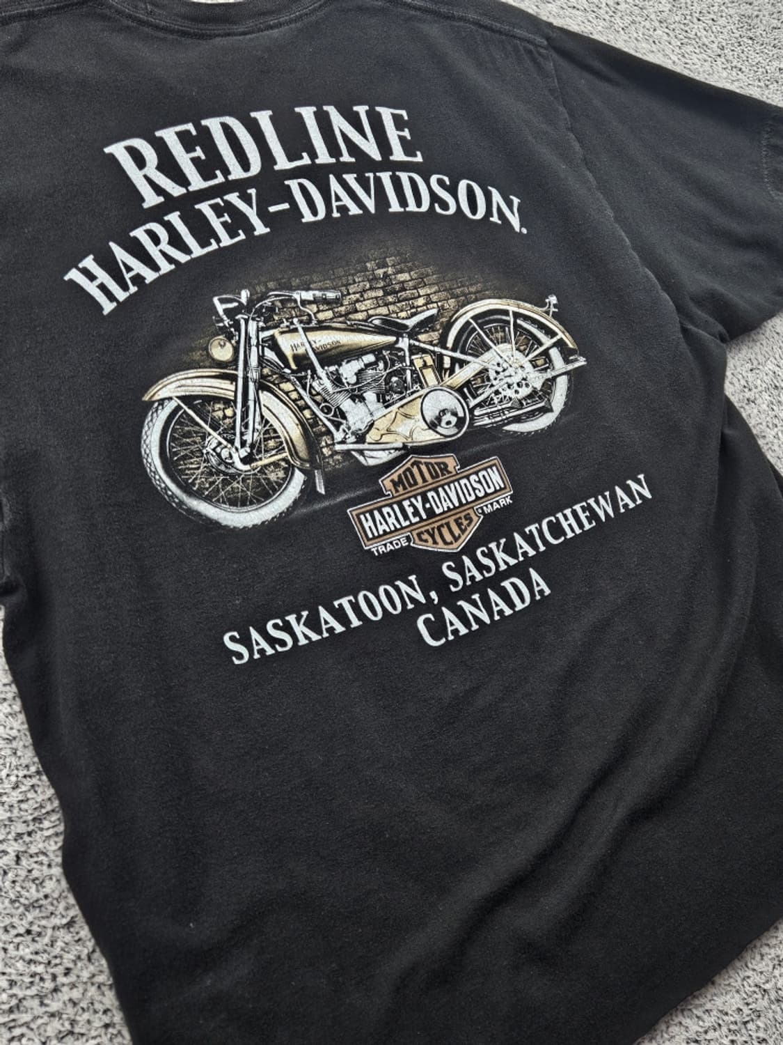 할리데이비슨 캐나다 새스커툰 레드라인 반팔 티셔츠 (M추정)/ 11647 상품이미지10