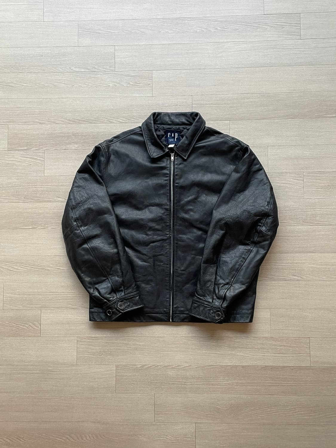 90s 올드갭 레더 자켓 블랙 상품이미지1