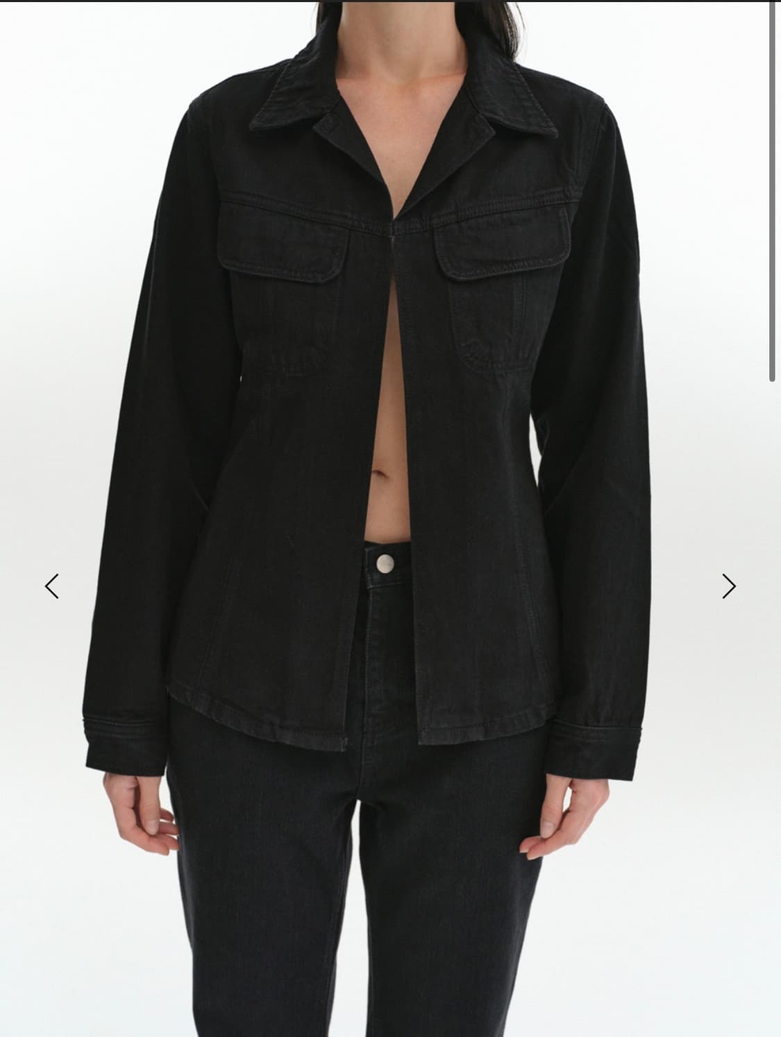 리포스 / COTTON DENIM SHIRT (BLACK) 상품이미지2