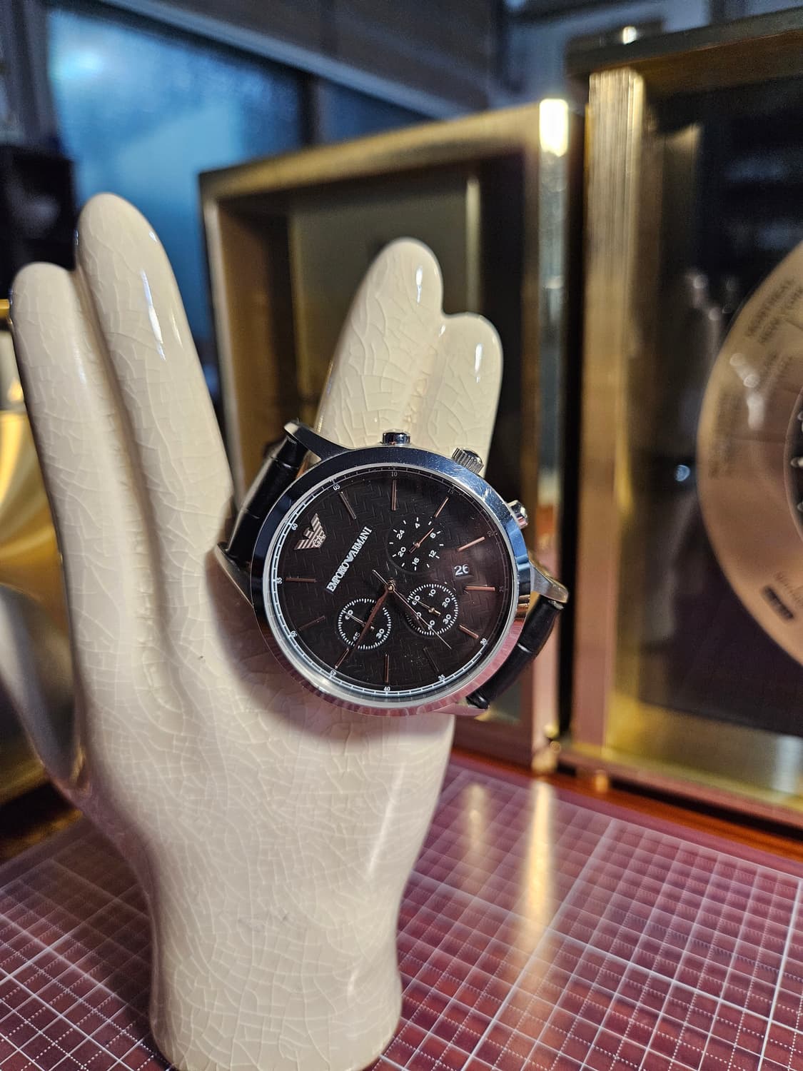 엠포리오 알마니 가죽 쿼츠 시계 상품이미지1