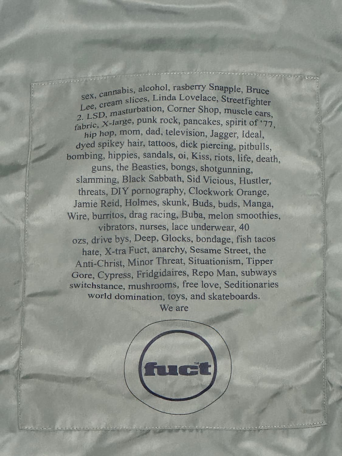 FUCT advertisement Ma-1 XL jacket 상품이미지6