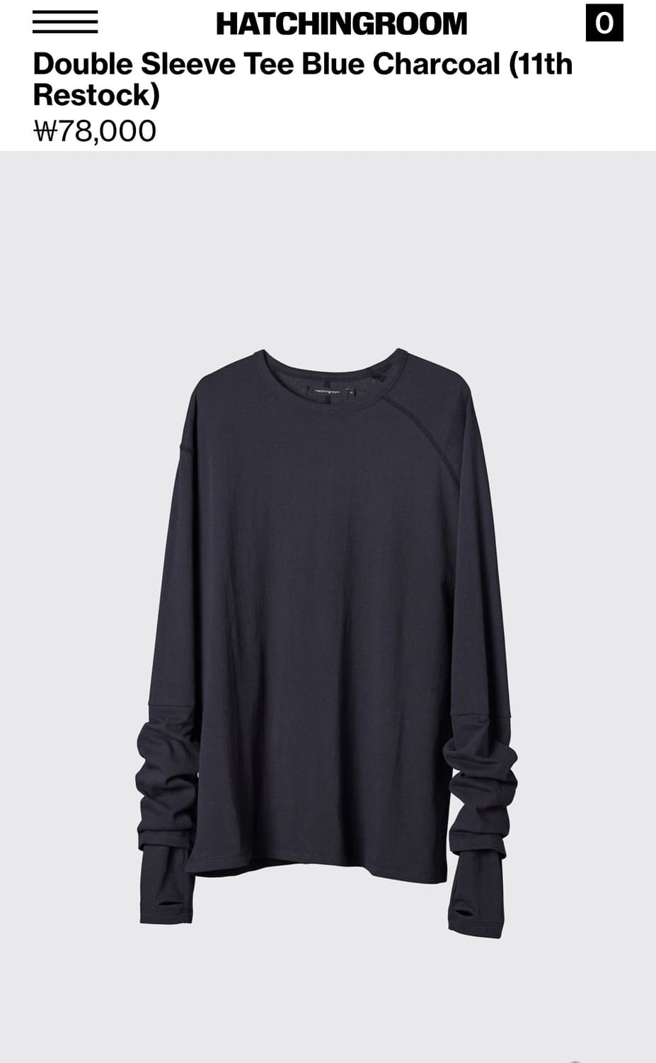 (2)해칭룸 더블 롱 슬리브 차콜 상품이미지1