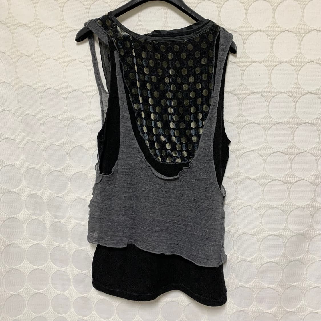 2000s 쿠스토 바르셀로나 런웨이 니트 레이어드 나시 상품이미지4