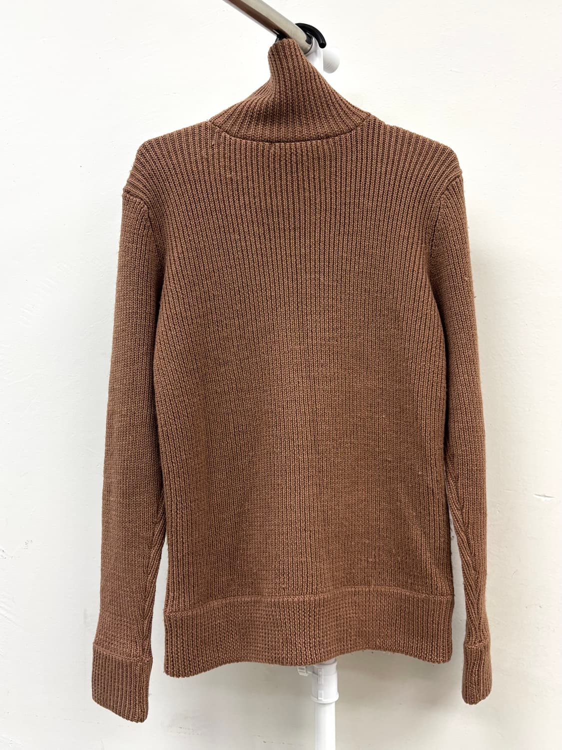 브라운 하이넥 퍼 니트 집업 y2k 상품이미지7