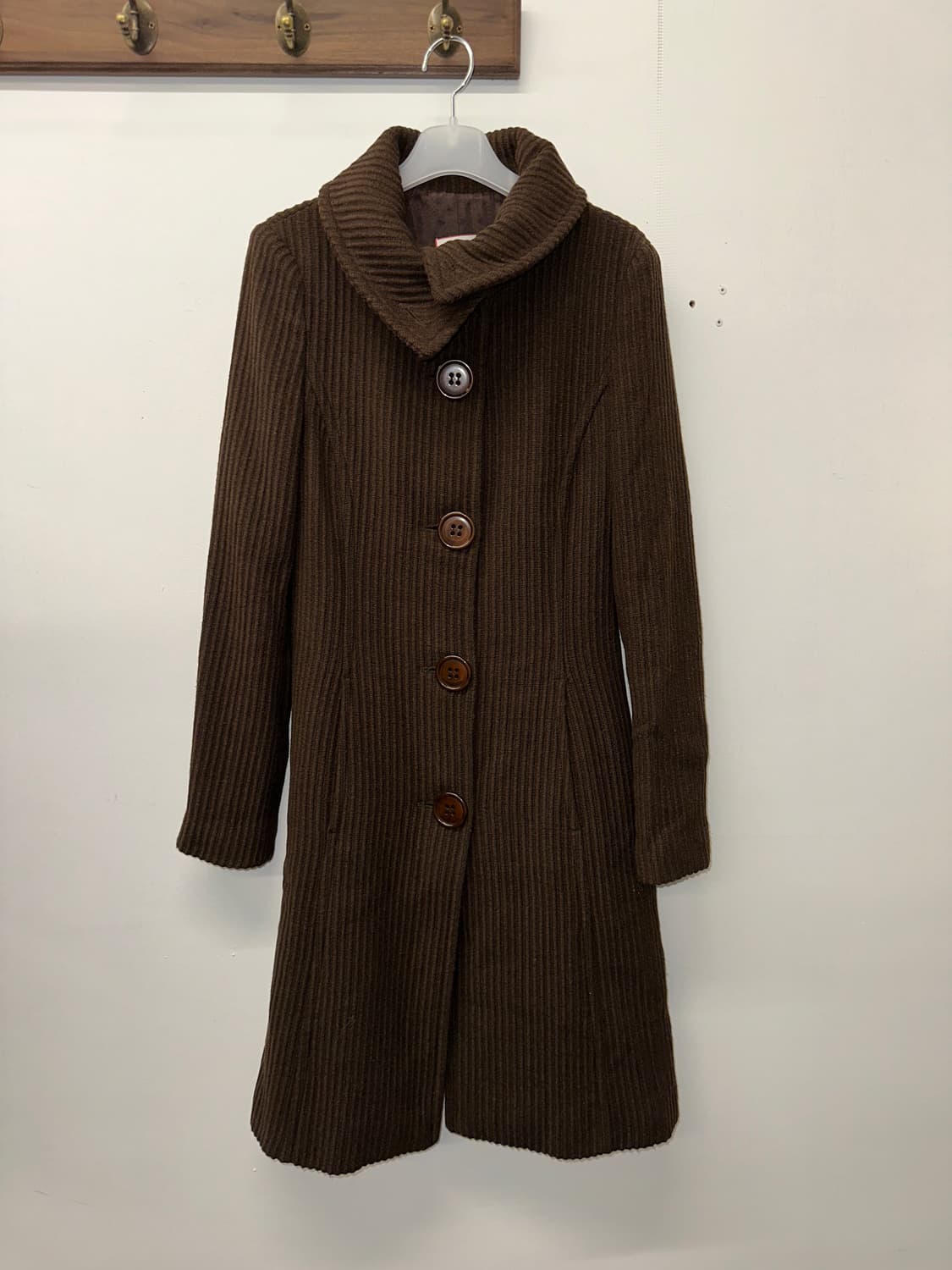 막스앤코 코듀로이 버튼 울 코트 38 상품이미지2
