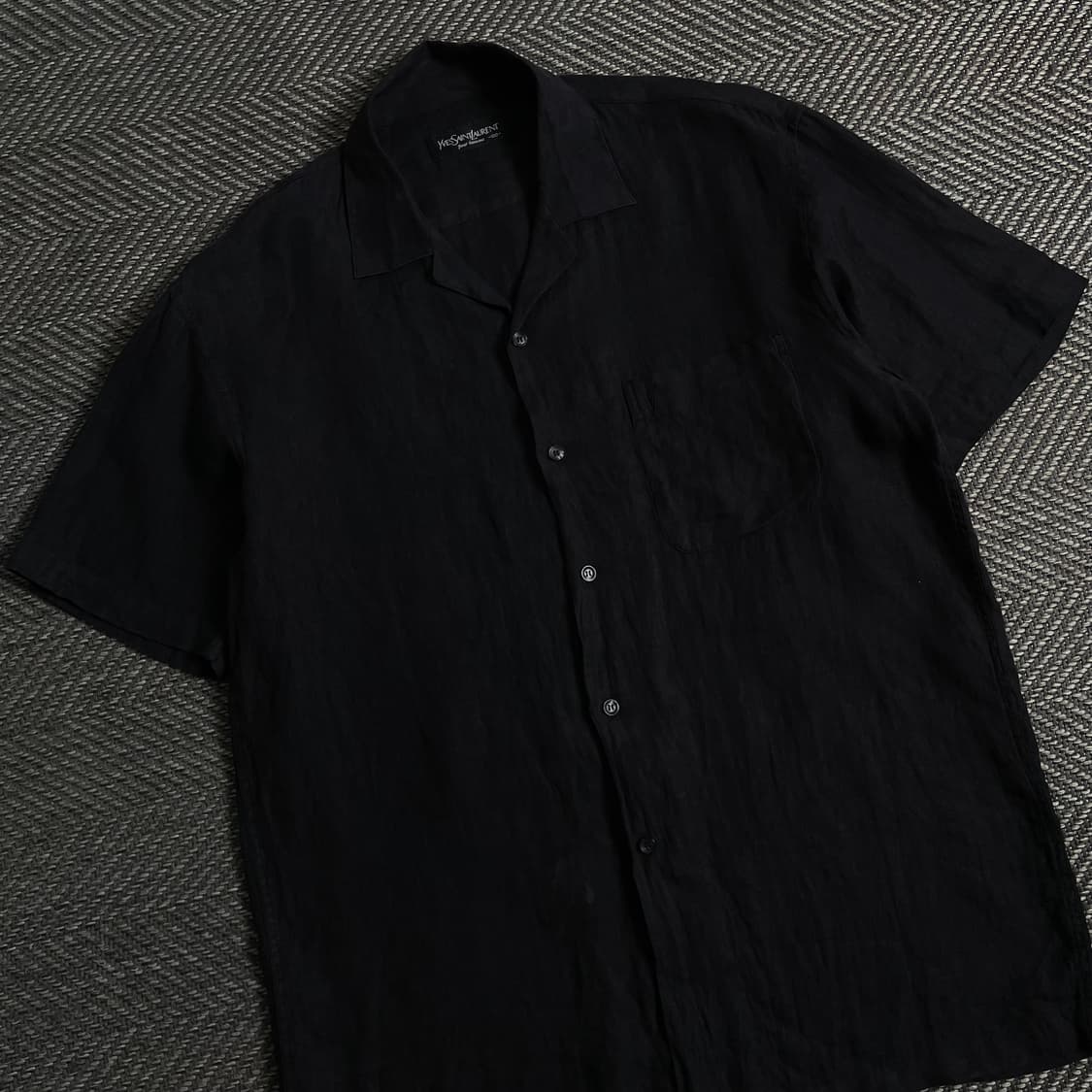 90s 입생로랑 아카이브 자수로고 린넨 셔츠y 3848 상품이미지1