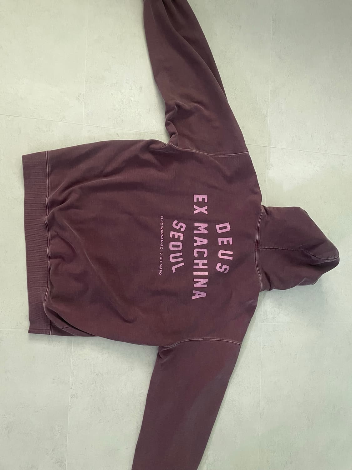 데우스 피그먼트 후드티 다크 플럼 L 상품이미지3