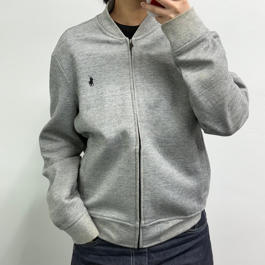 [L] 폴로 그레이 집업 자켓 상품이미지2