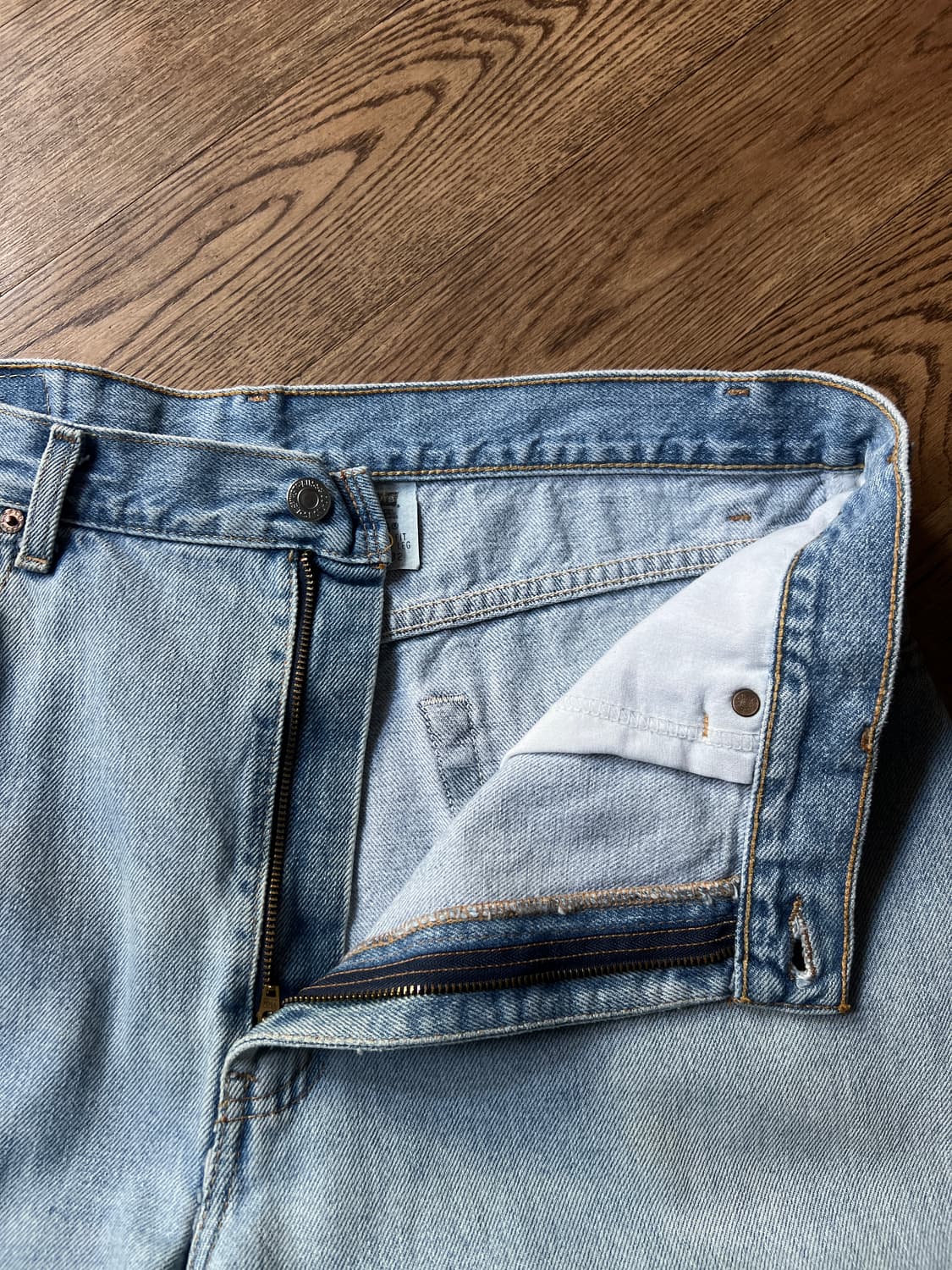 [36]00's 리바이스 USA 505 맥시코제 라이트블루 데님 팬츠 상품이미지3