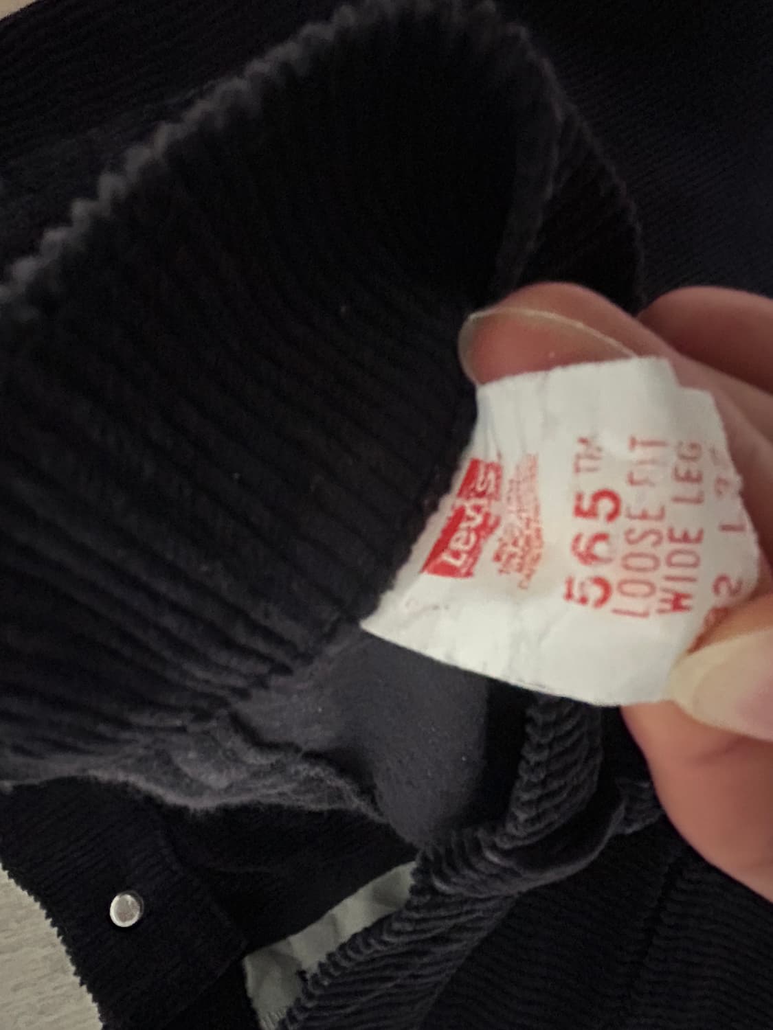 90s 리바이스 565 코듀로이 블랙 미제 상품이미지4