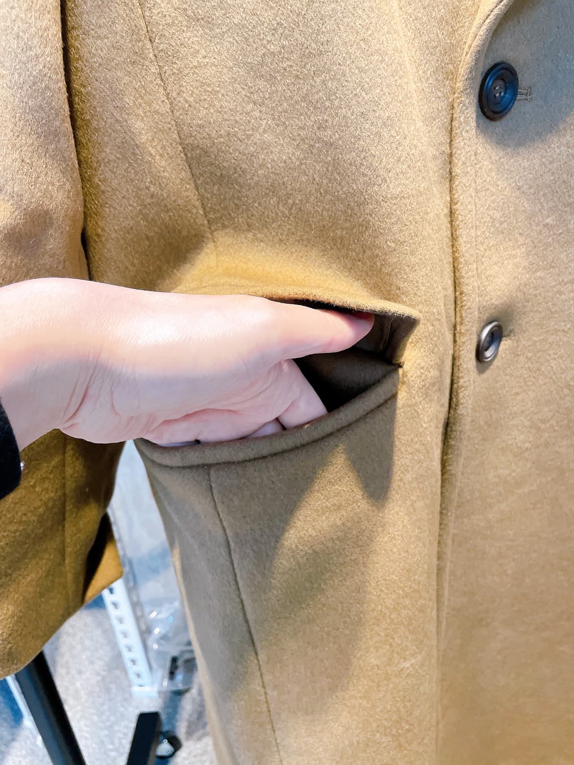 (정품/새상품) 언어펙티드 남성 카멜 캐시미어 울 롱 코트 상품이미지2