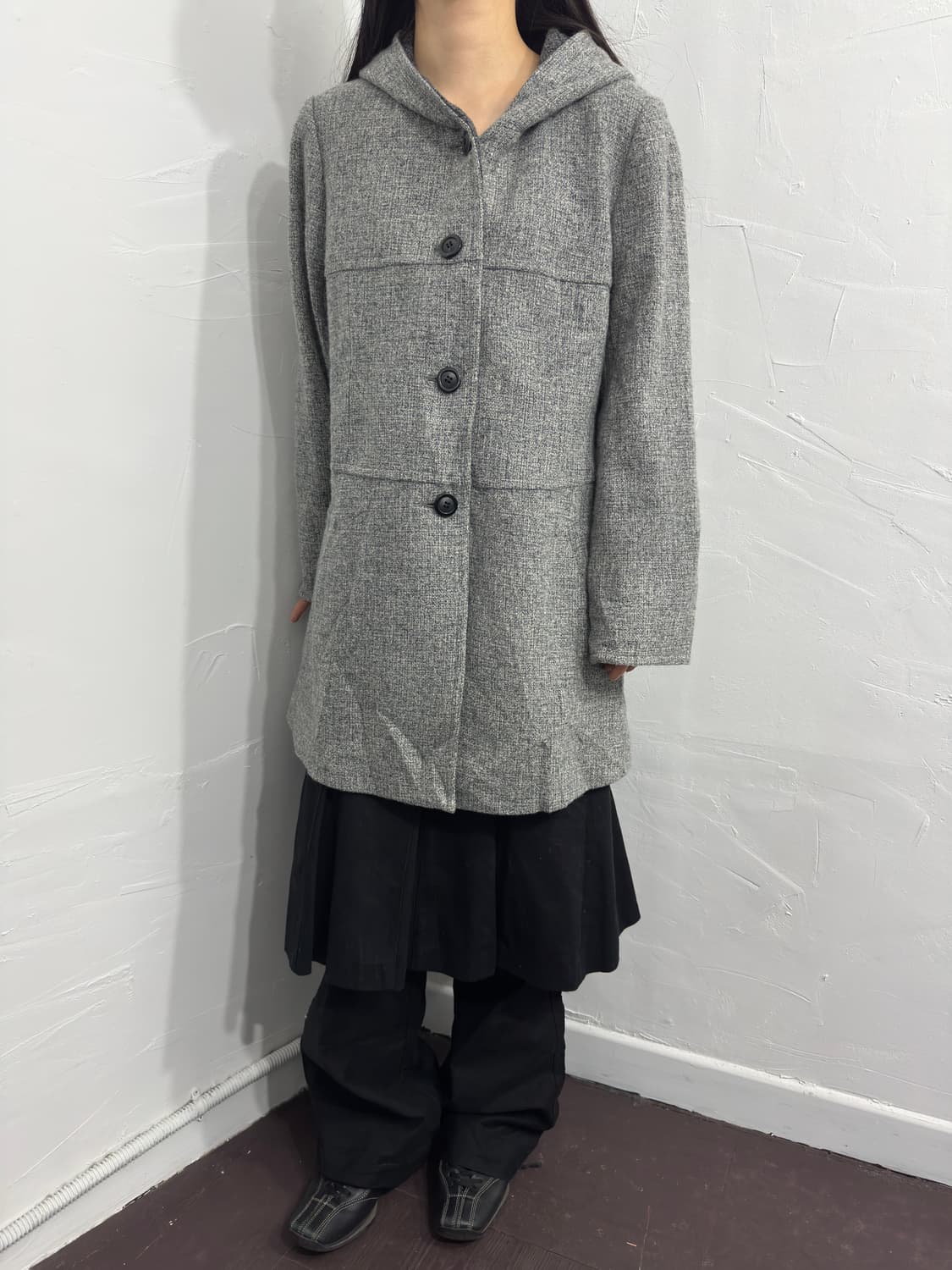 noa-g gray button coat 상품이미지3