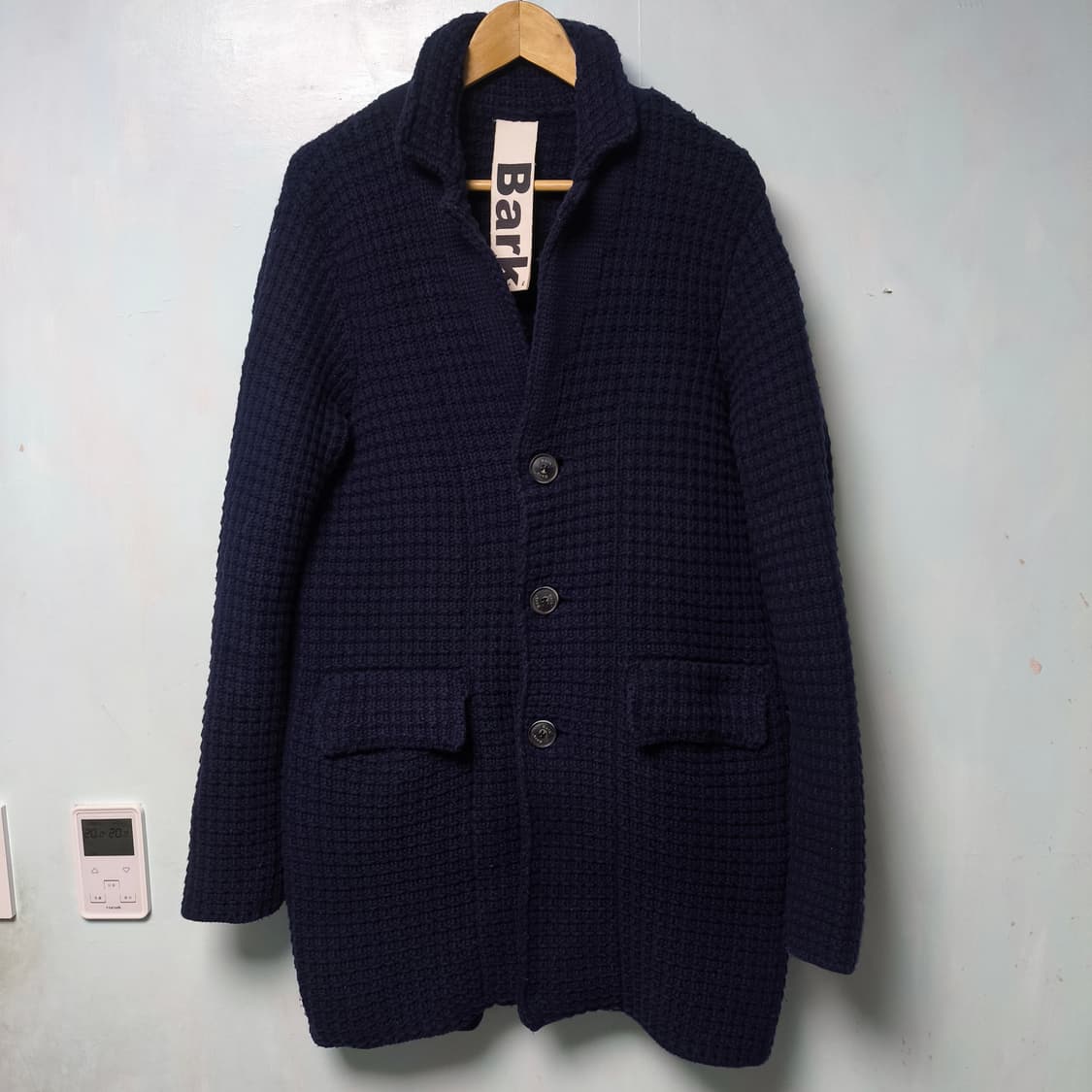 [Made in Italy] BARK 네이비 울 니트 코트 상품이미지3