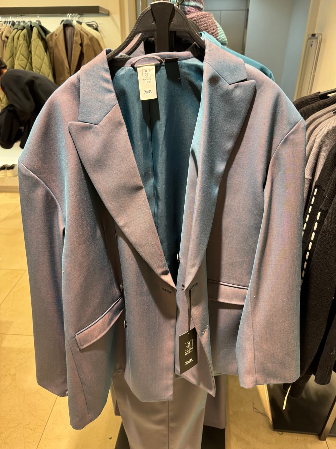 자라 X 메종스페셜 콜라보 오버핏 더블 블레이저 자켓 L 상품이미지5