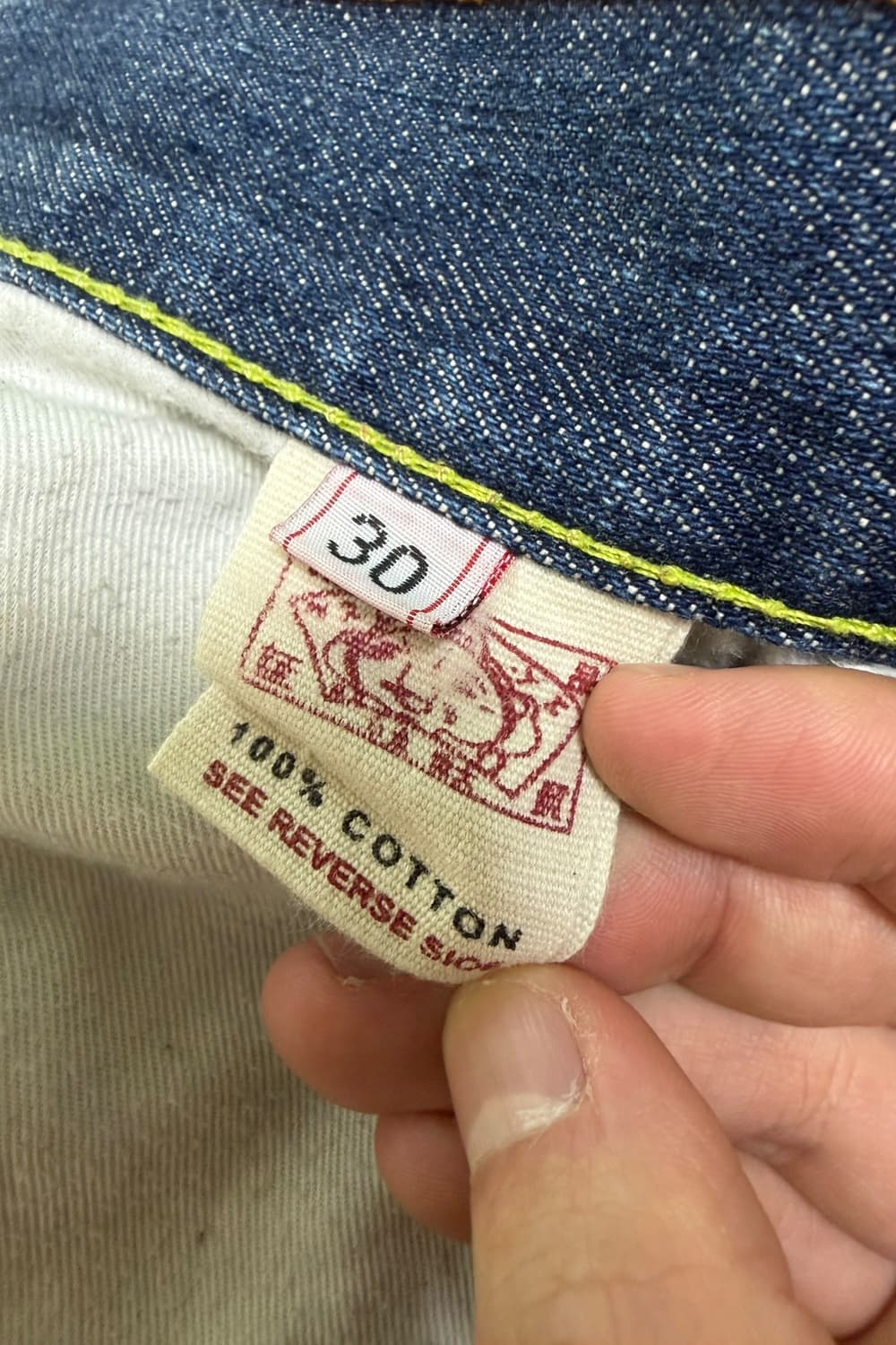 에비수 재팬 자수 백로고 데님 팬츠 상품이미지7