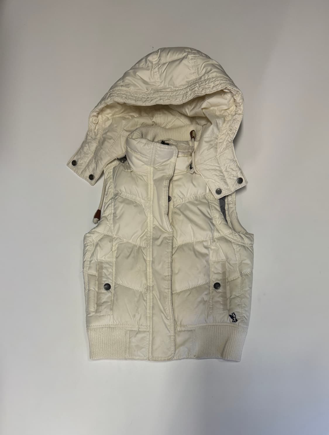 여성 후아유 아이보리 후드 패딩 조끼 s 상품이미지1