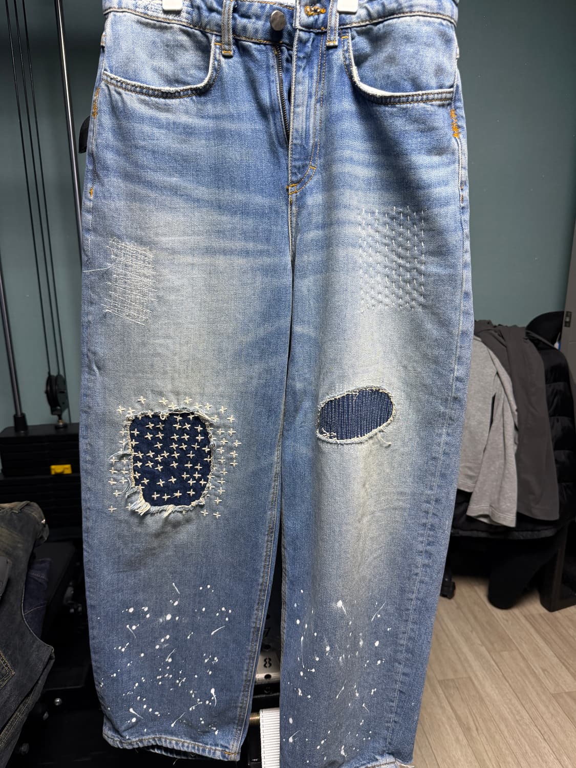 아더에러x자라 패치워크진 블루 EU36(KR26)사이즈 상품이미지1