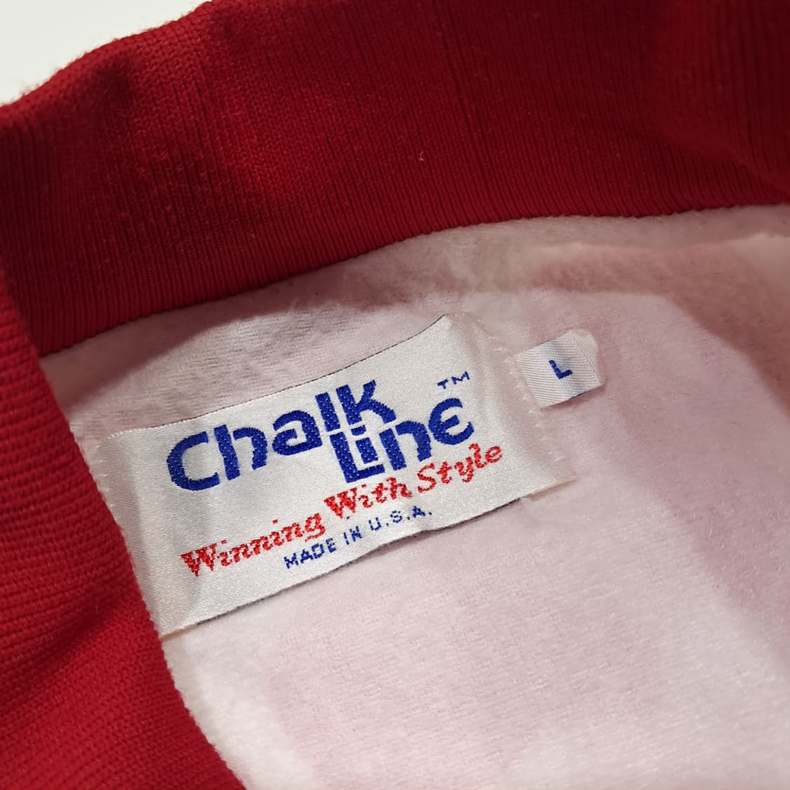 CL303 L 초크라인 90s 미국판 폴리 화이트레드골드 자켓 상품이미지6