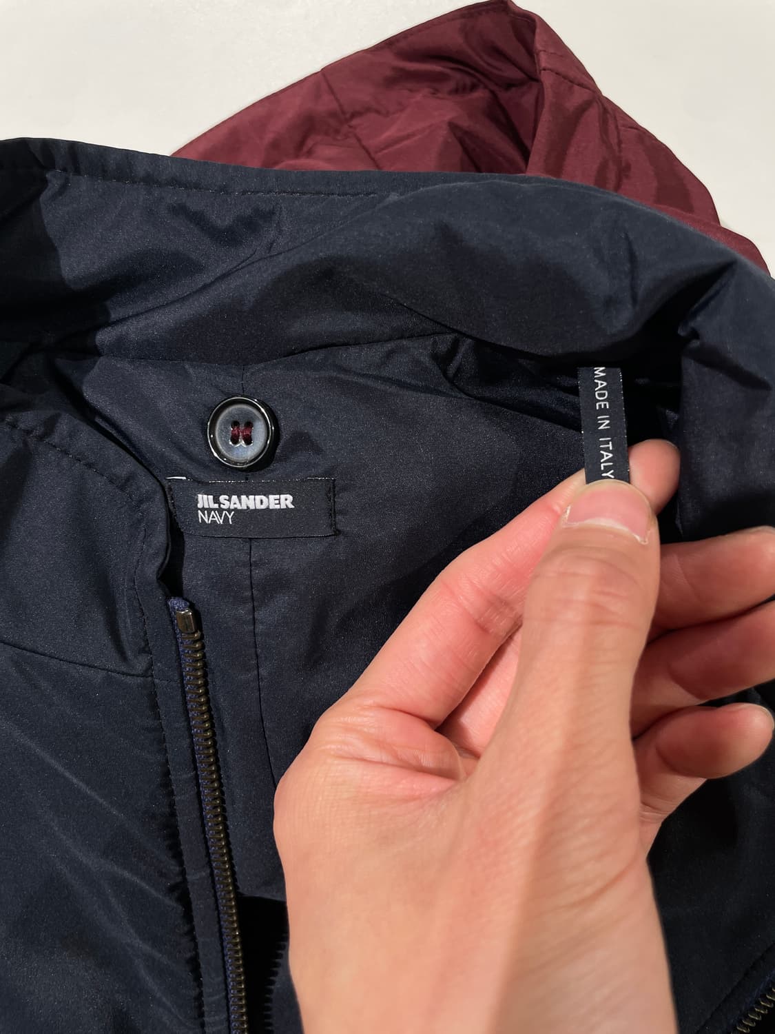 질샌더 네이비 배색 도킹 후디 롱 자켓 상품이미지7