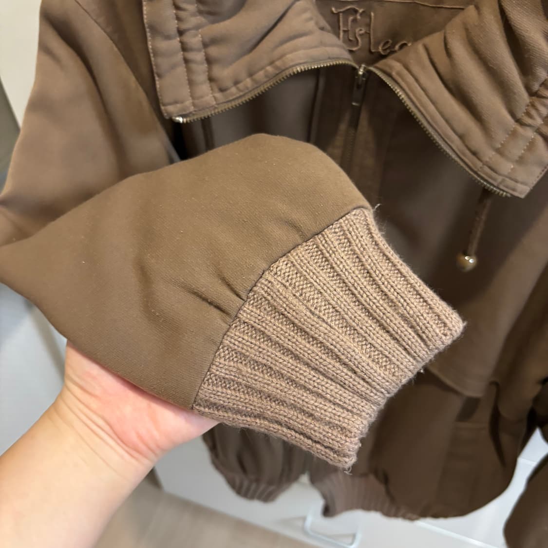 일본제 빈티지 모카무스 브라운 하이넥 봄버 자켓 상품이미지3