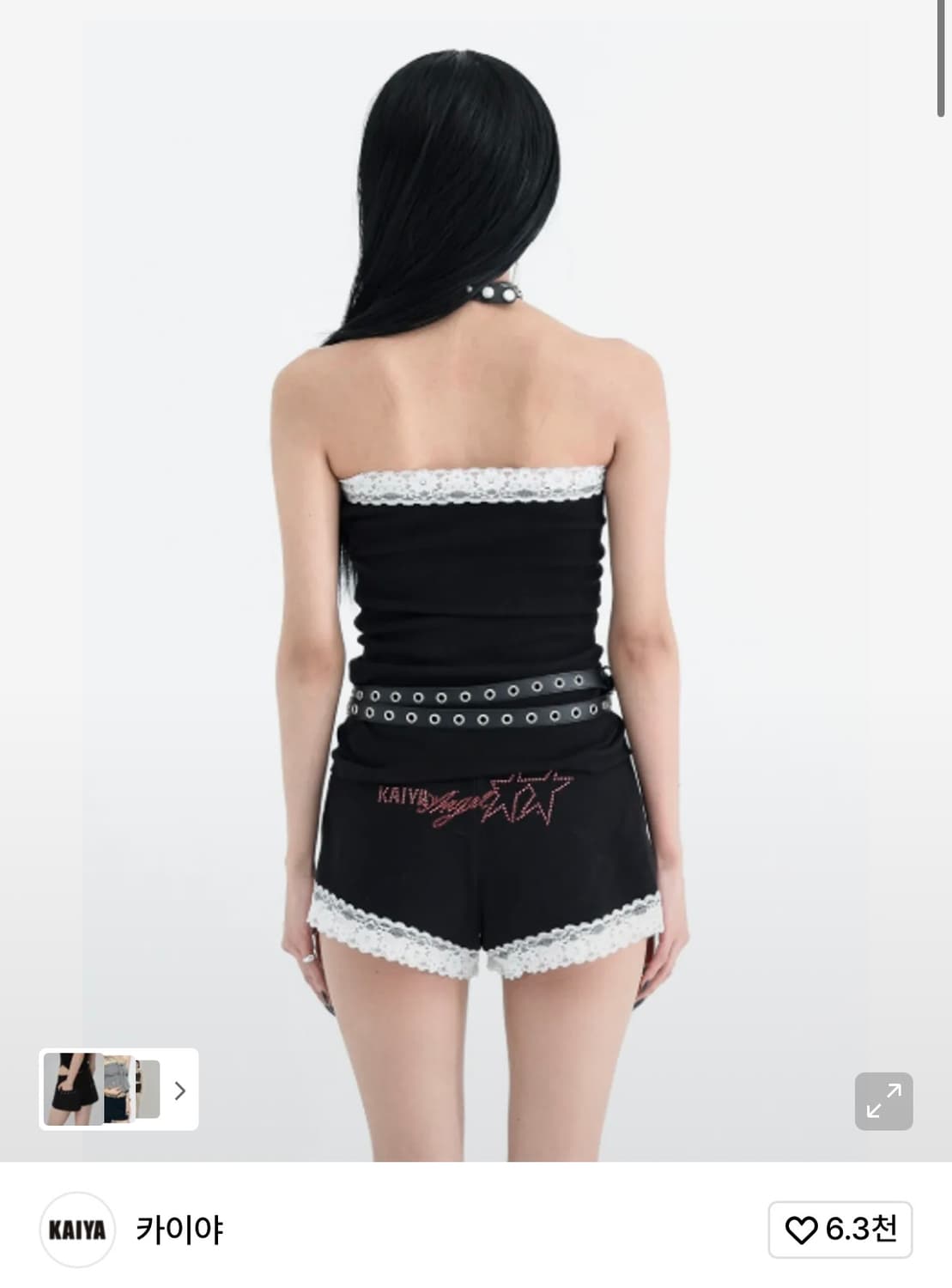 카이야 crystal logo short pants - black 상품이미지1