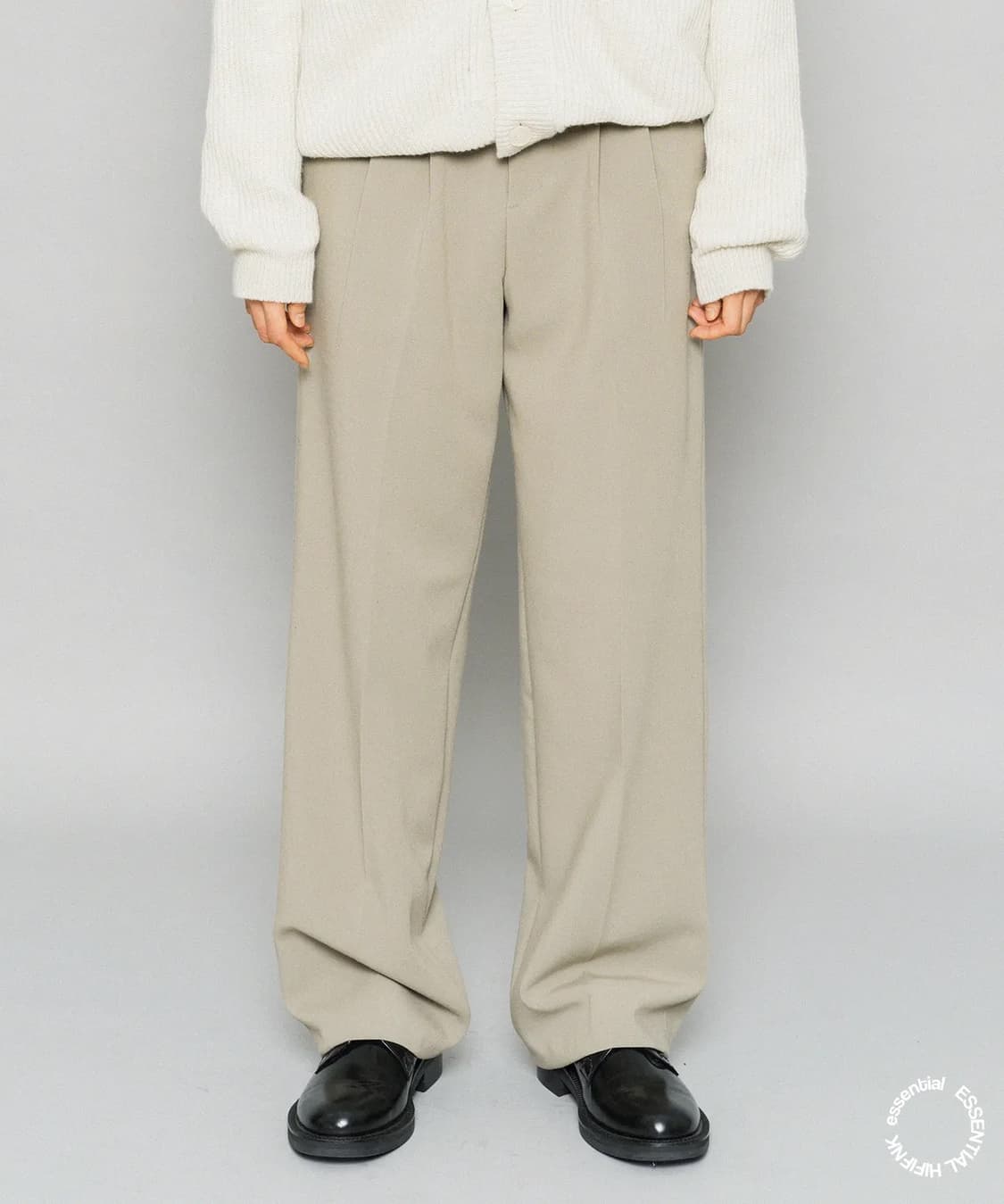 [L] 하이파이펑크 투 와이드 트라우저 베이지 상품이미지1