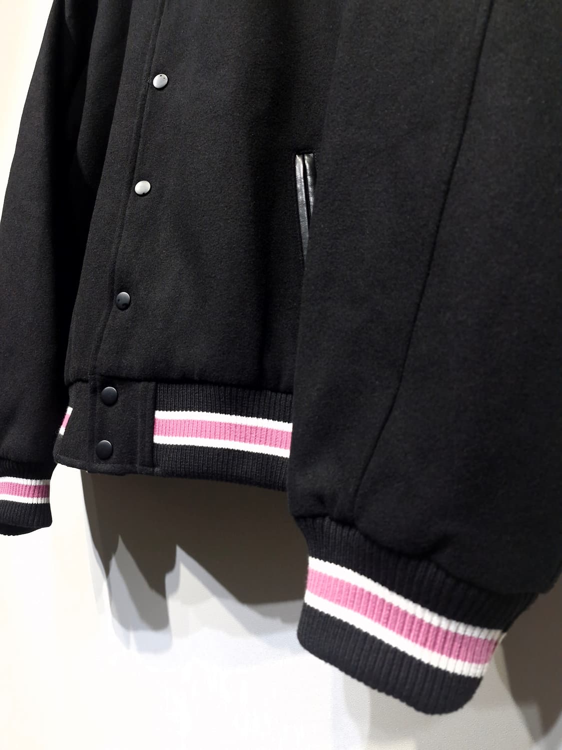 STUSSY 스투시 S 토크 멜튼 바시티 자켓 블랙 상품이미지3