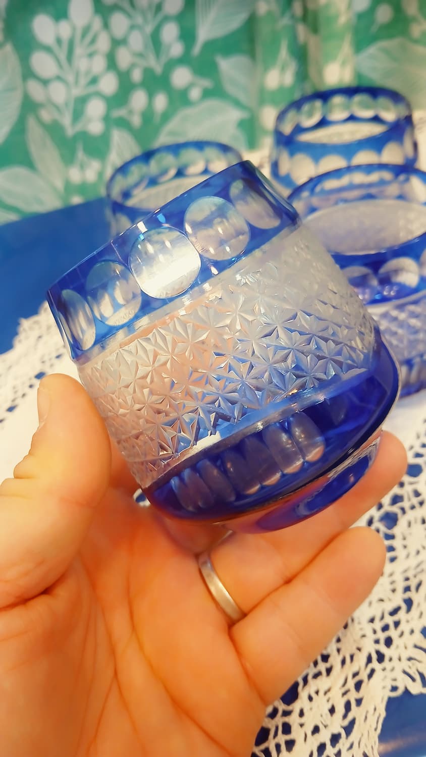 일본 빈티지 kiriko 위스키,사케 글라스잔(개당) 상품이미지2