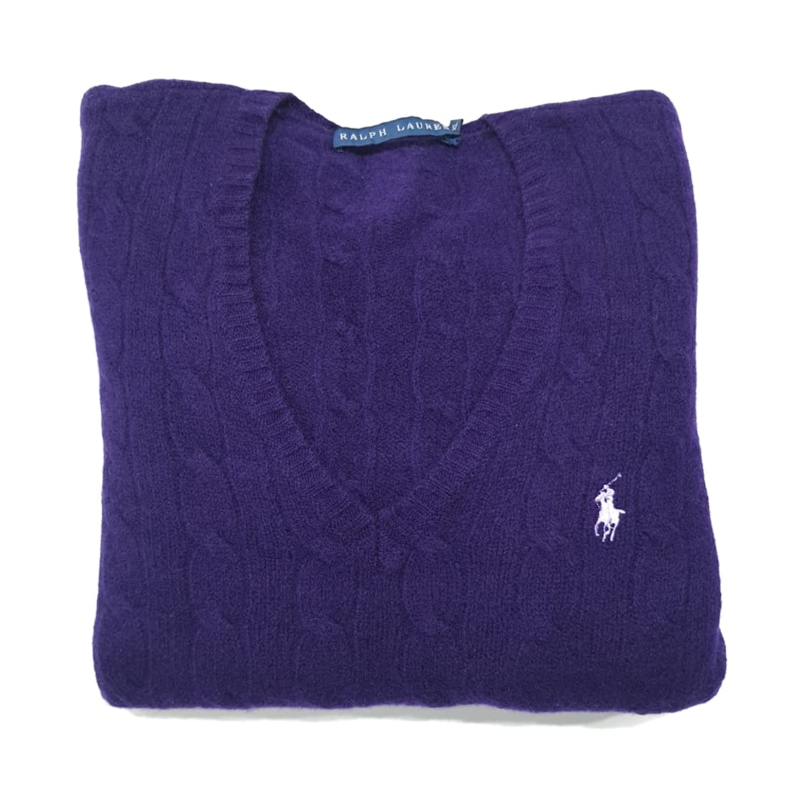 CL362 XL 폴로 90s 홍콩판 울캐시미어 케이블  퍼플 니트 스웨 상품이미지7