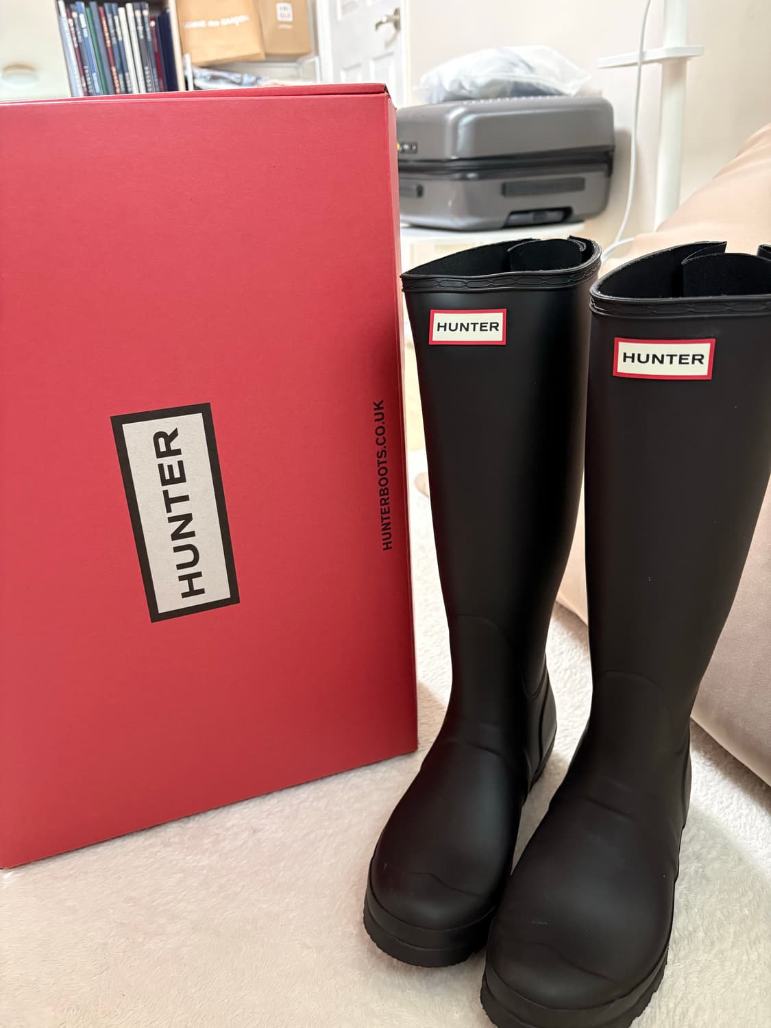 Hunter 오리지널 톨 레인부츠 블랙 풀박 UK5(240-245) 상품이미지1