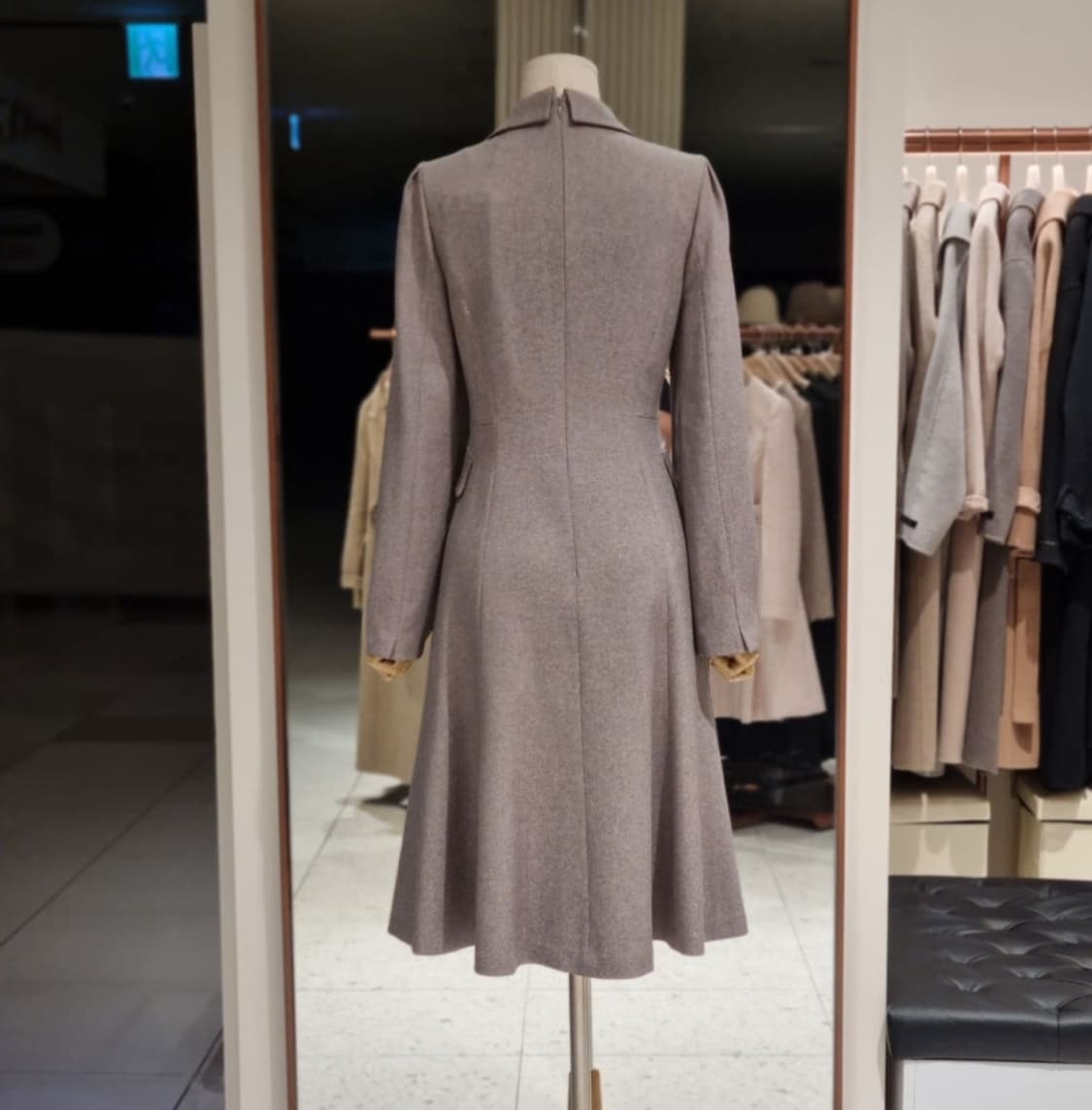 [66]케네스레이디 더블버튼 멜란지 플레어 원피스 상품이미지2