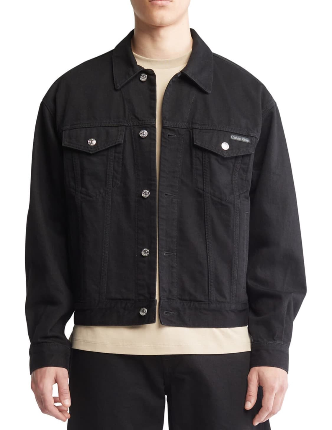 캘빈클라인 90s 데님 트러커 자켓 블랙 m 오버핏 상품이미지1