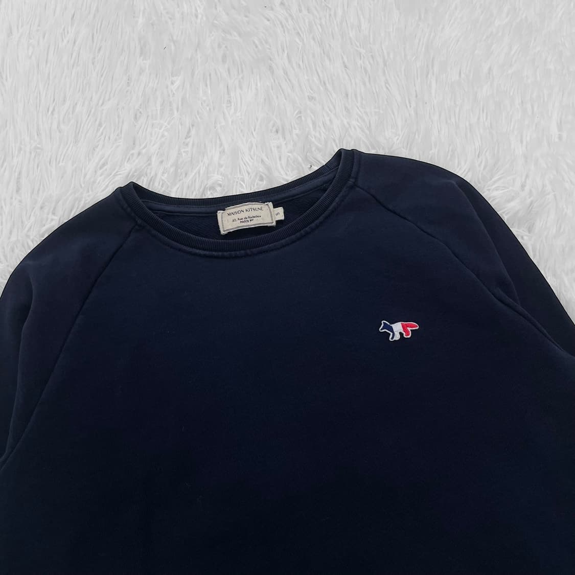 메종키츠네 트리플 폭스 컬러 맨투맨 네이비 상품이미지3