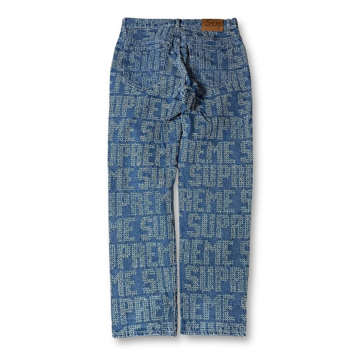 (30) 슈프림 니들 펀치 워시드 블루 팬츠 상품이미지2