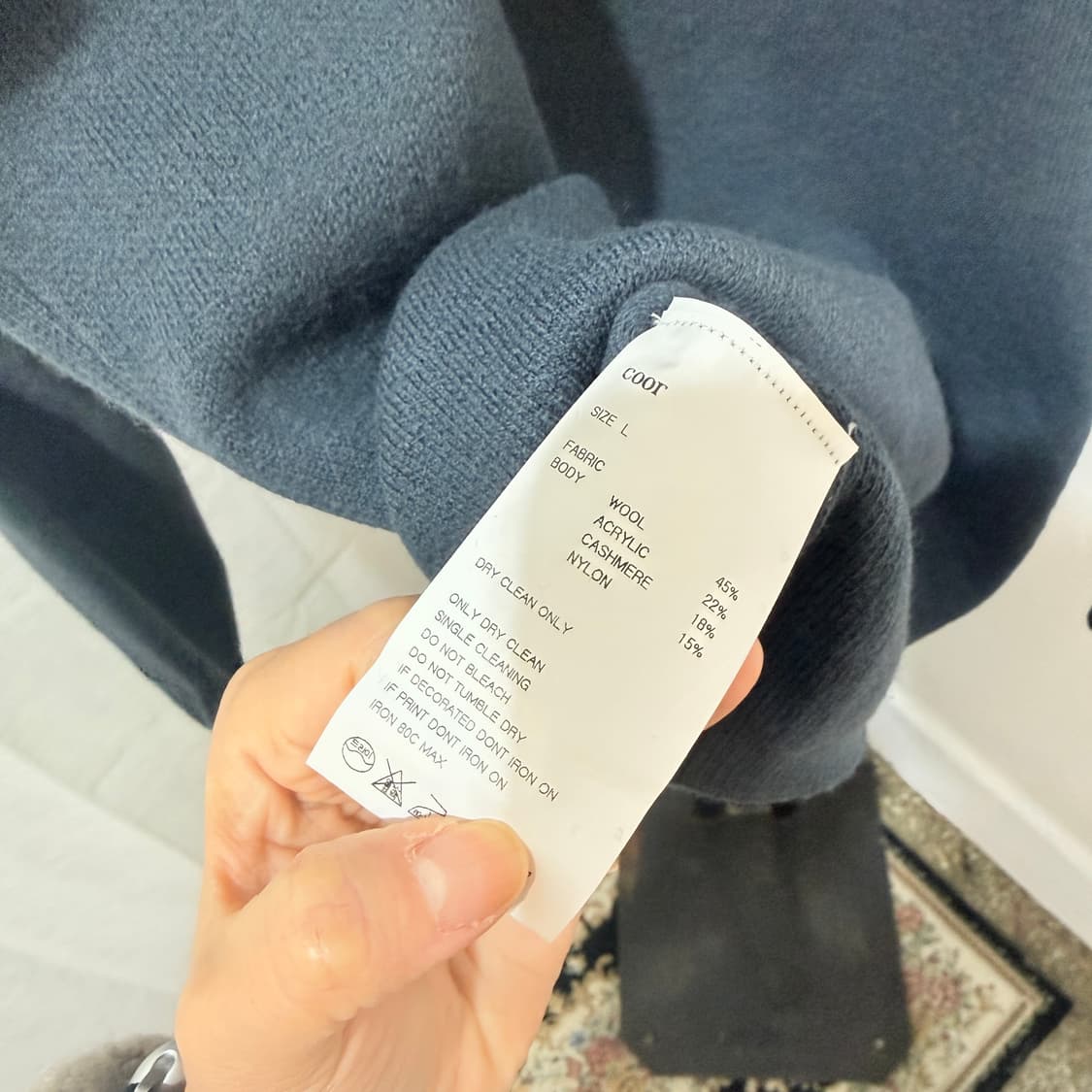 (L)쿠어 coor 캐시미어 울 블렌드 긴팔니트 4099 상품이미지5