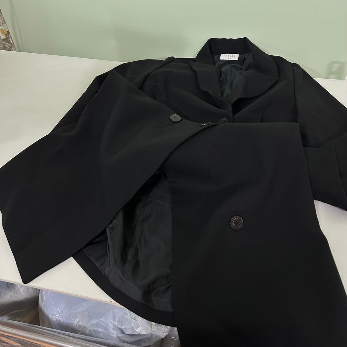 우먼S-M 산드로 라인핏 카라넥 블랙 원피스 블레이져 상품이미지5