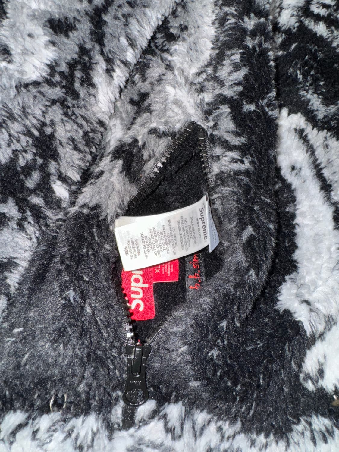 슈프림 x B.B. 사이먼 리버시블 후드 플리스 자켓 블랙 25FW XL 상품이미지7