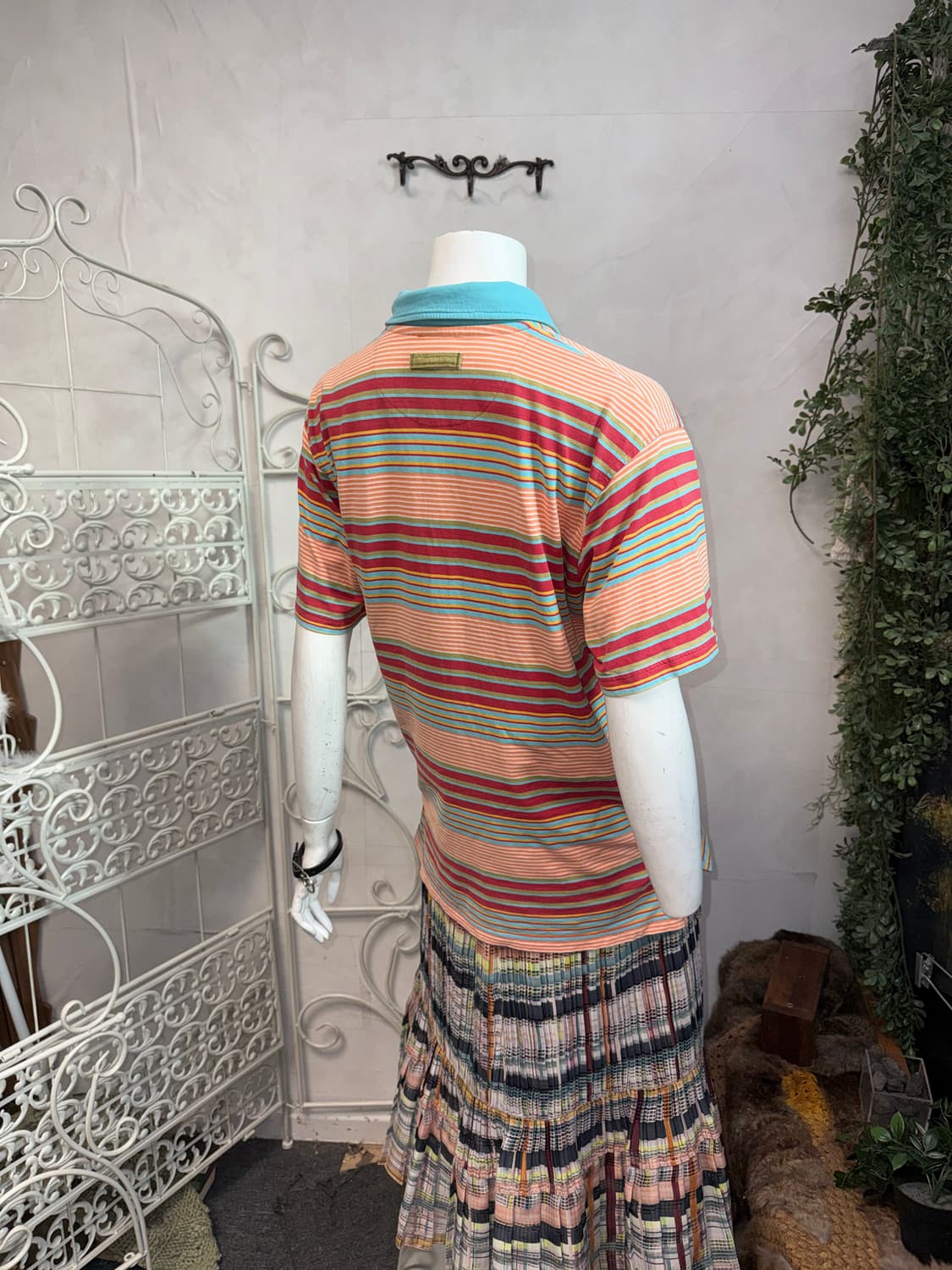 NIKE multi color stripe pk half t 상품이미지7