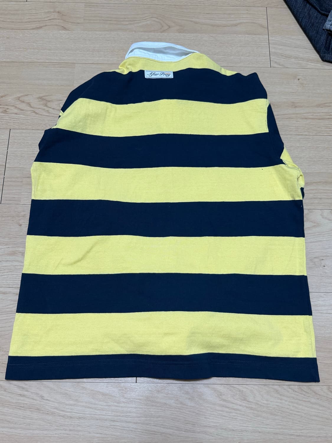 애프터프레이 스트라이프 저지 럭비 셔츠 옐로우 상품이미지2