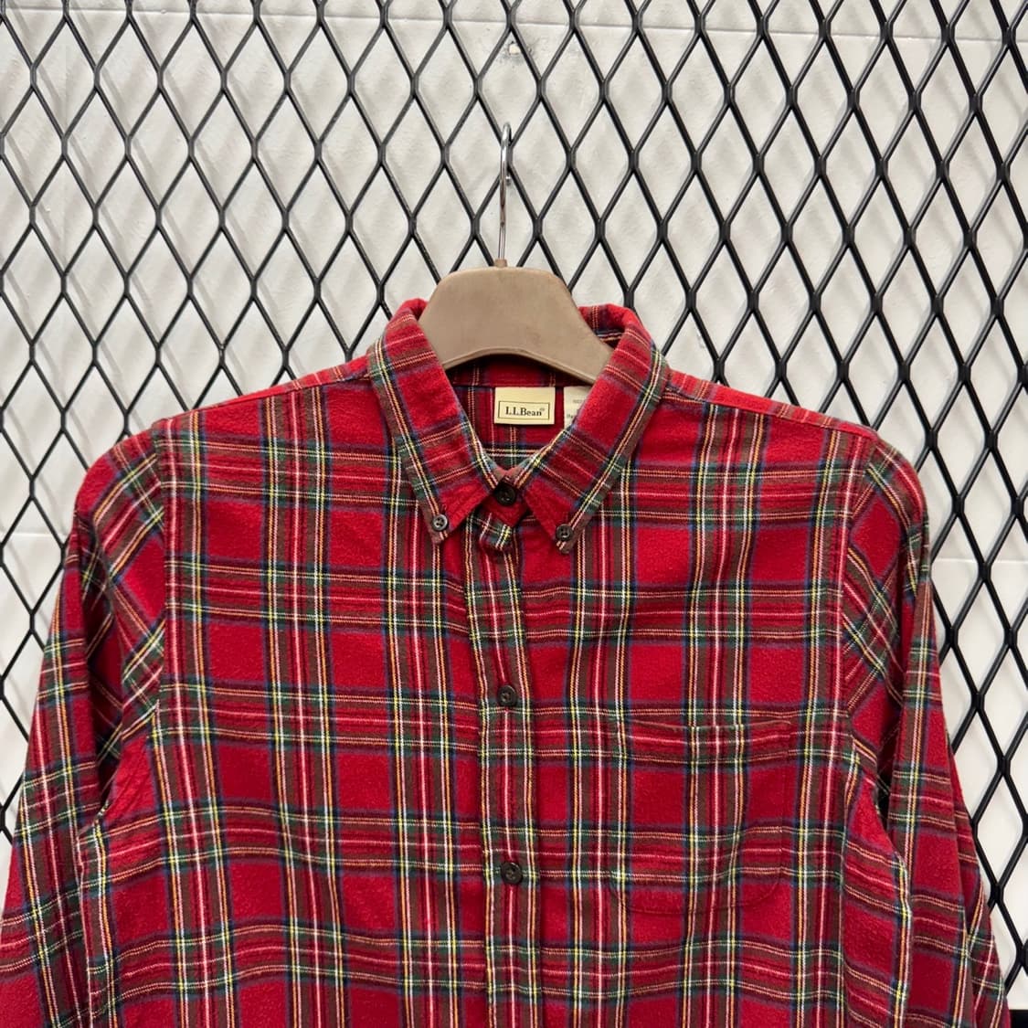 엘엘빈 플란넬 셔츠 체크 패턴 디테일 클래식 레드 상품이미지3