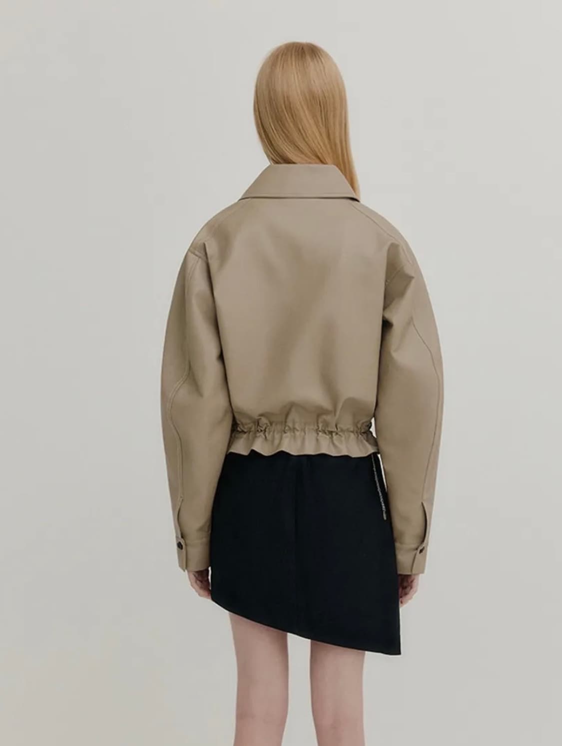 새상품 유즈 YUSE 스티치라인 에코레더 자켓 상품이미지2