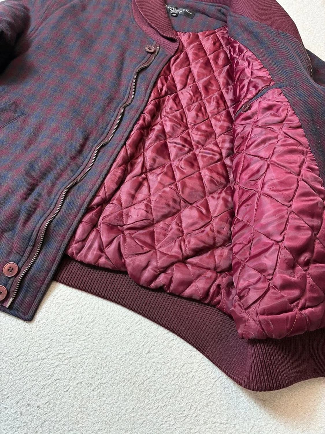 크리스찬디올 90's 체크 울 블루종 자켓 PN6921 상품이미지6