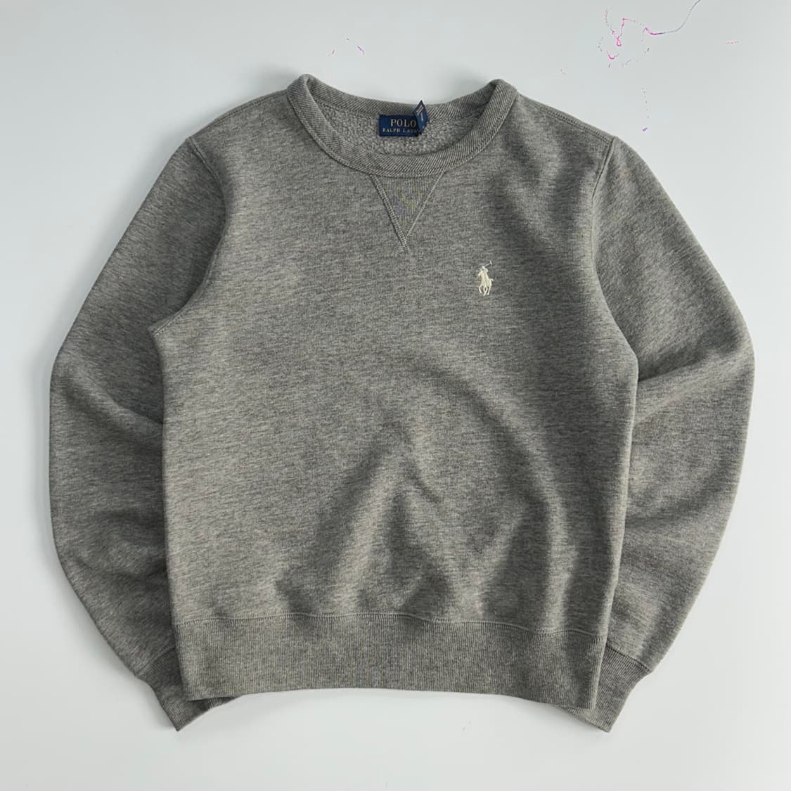 Polo 폴로 화이트 로고 그레이 맨투맨 상품이미지3