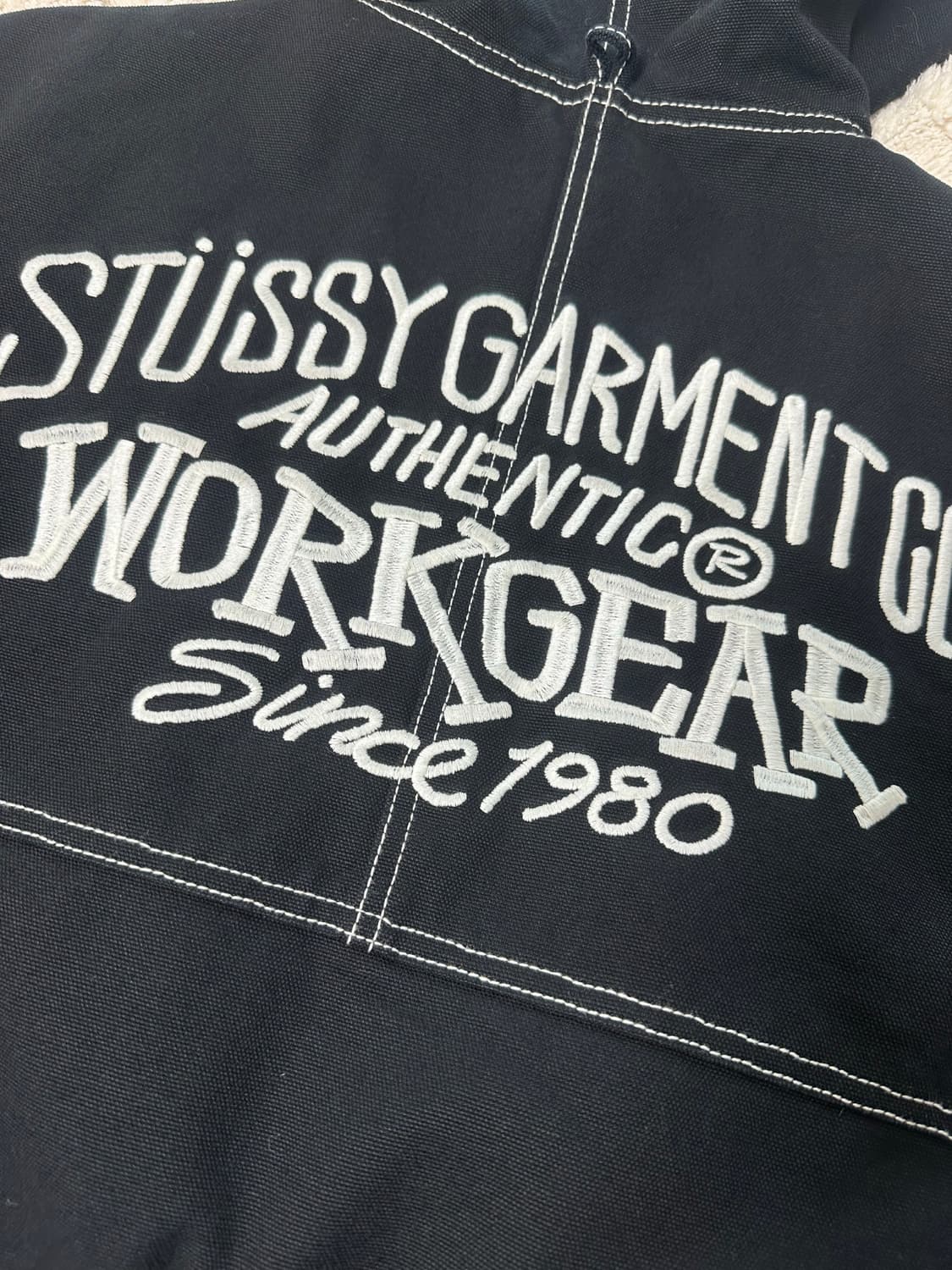 스투시 워크 자켓 콘트라스트 스티치 블랙 상품이미지4