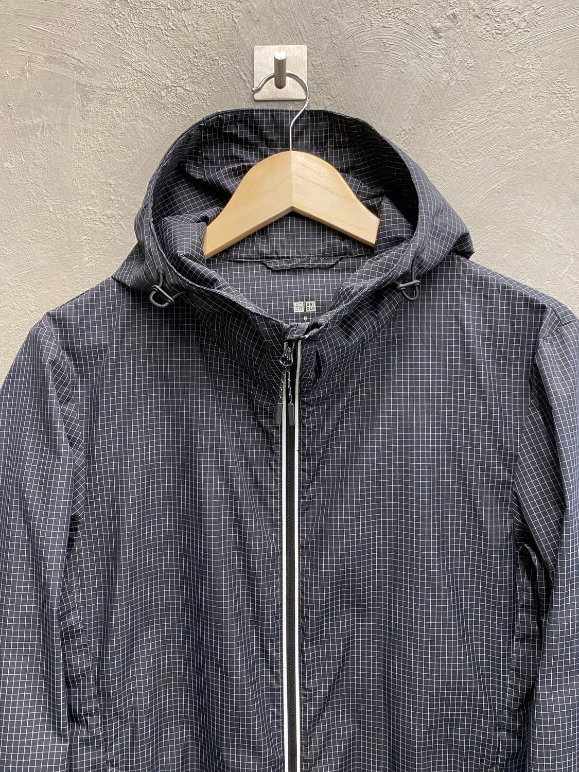 [M] UNIQLO 유니클로 체크 후드 윈드브레이커 상품이미지2