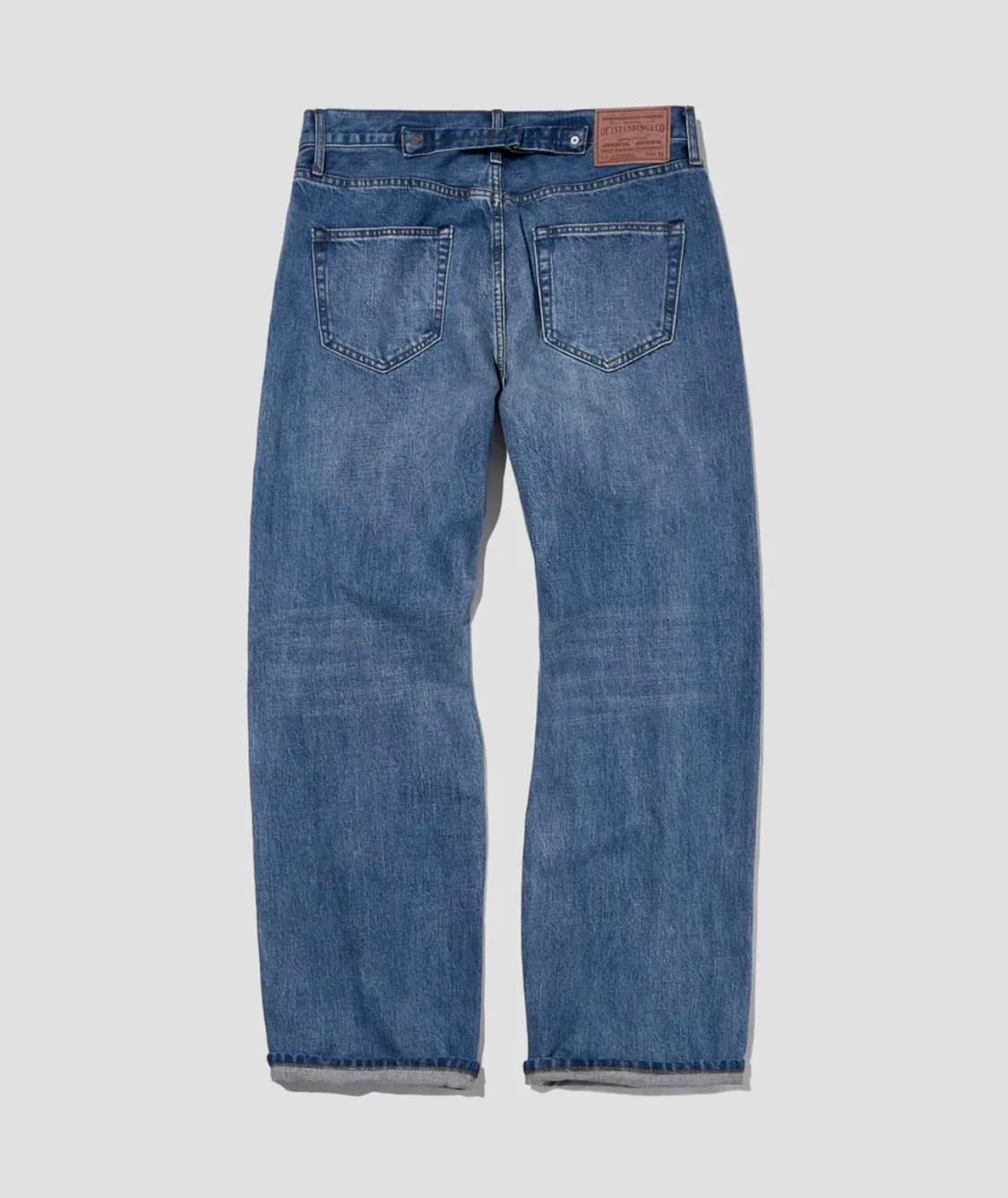 [L]아웃 스탠딩 셀비지 데님 팬츠 연청 상품이미지2