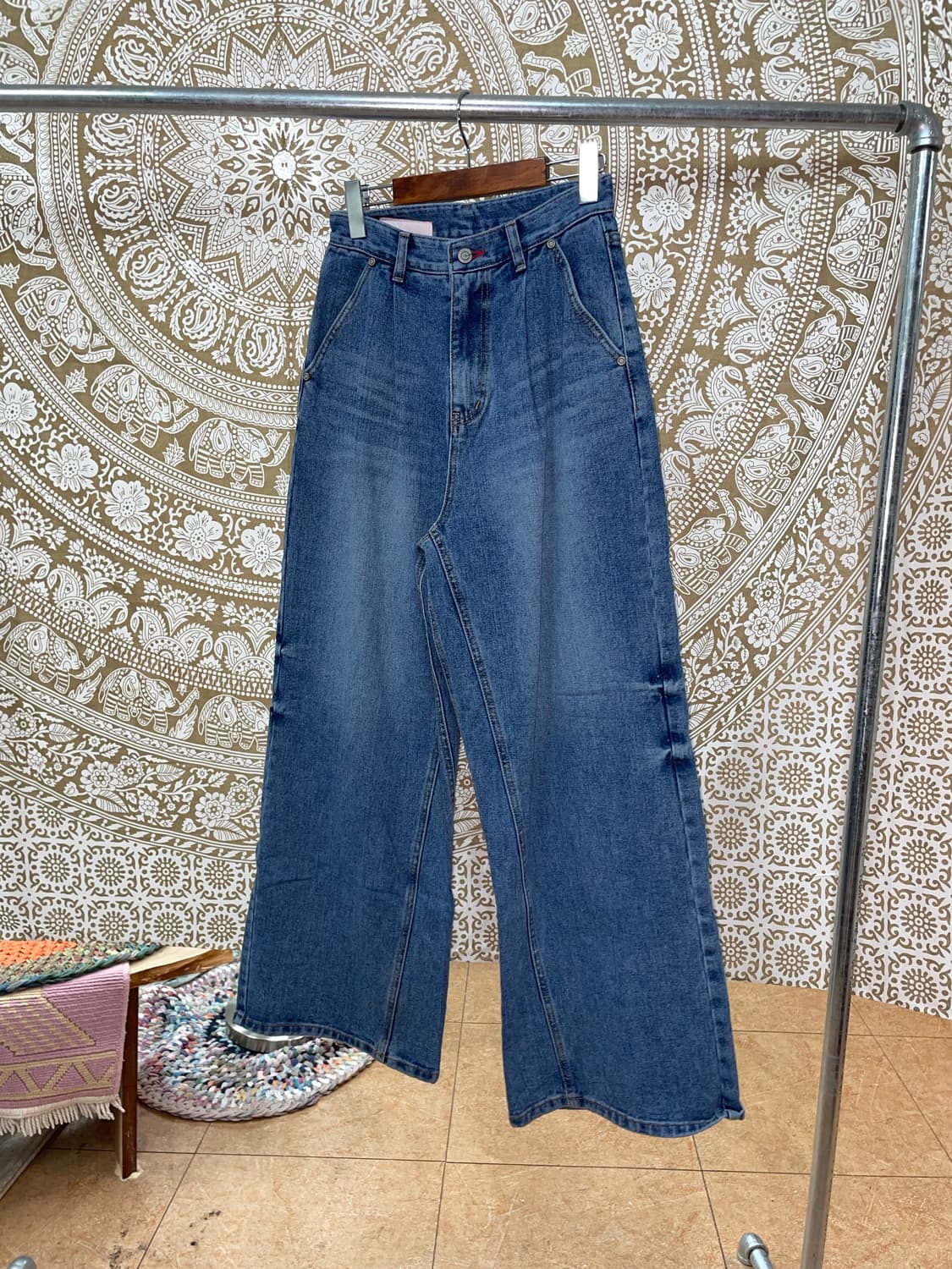 Takeasy 핀턱 와이드데님팬츠 상품이미지3